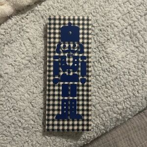 Blue Nutcracker Buffalo check decoration